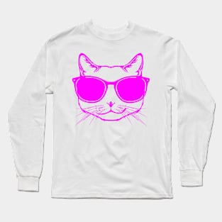 Awesome cat wearning sunglasses Long Sleeve T-Shirt